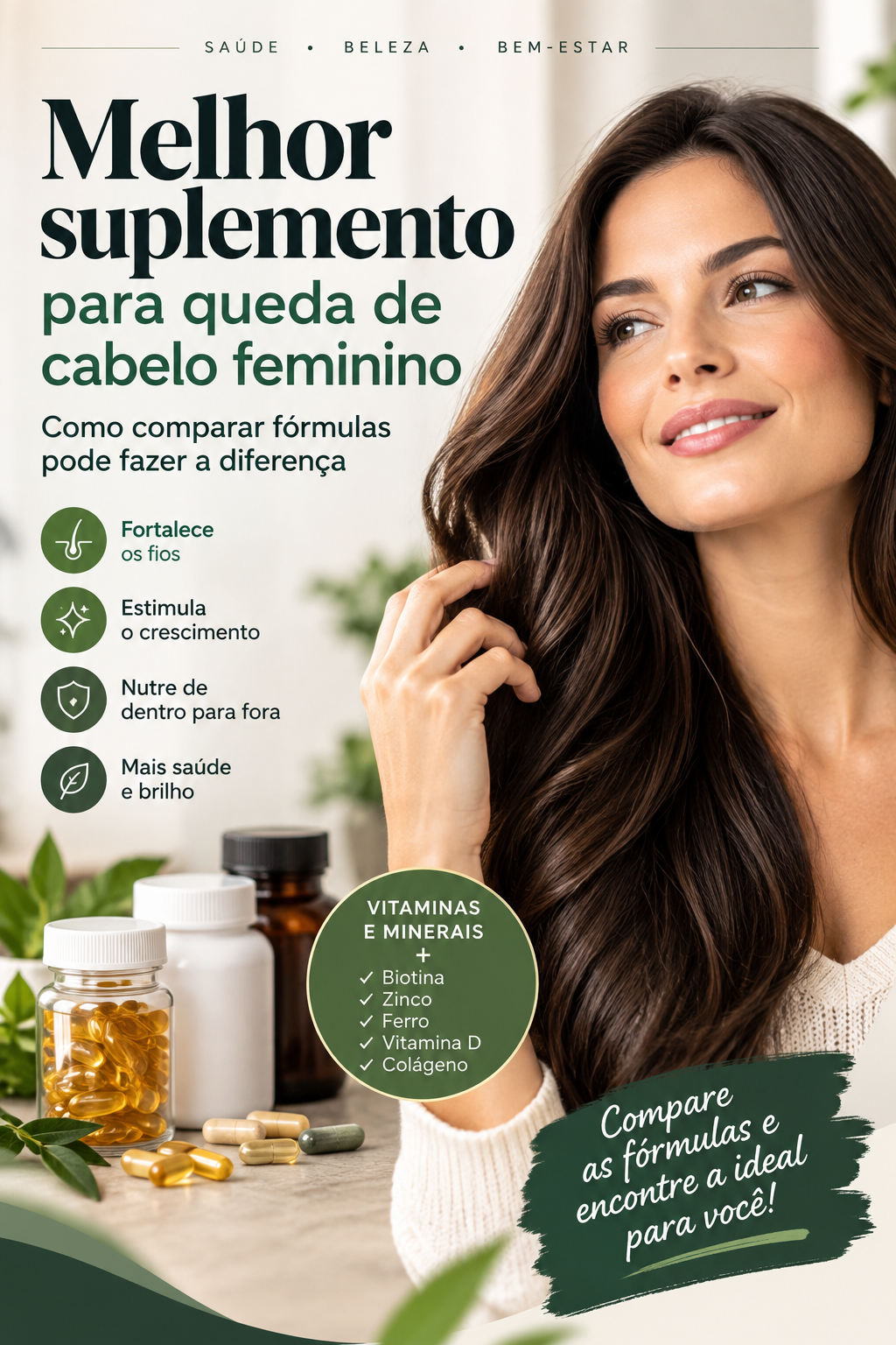 Qual o melhor suplemento para queda de cabelo feminino?